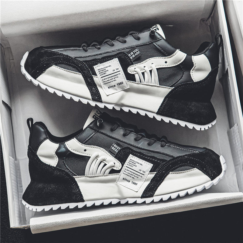 Giày thể thao nam sneaker thoáng khí đế cao su gót thấp tăng chiều cao — C681 màu trắng, C681 màu xanh lá, C681 màu đen