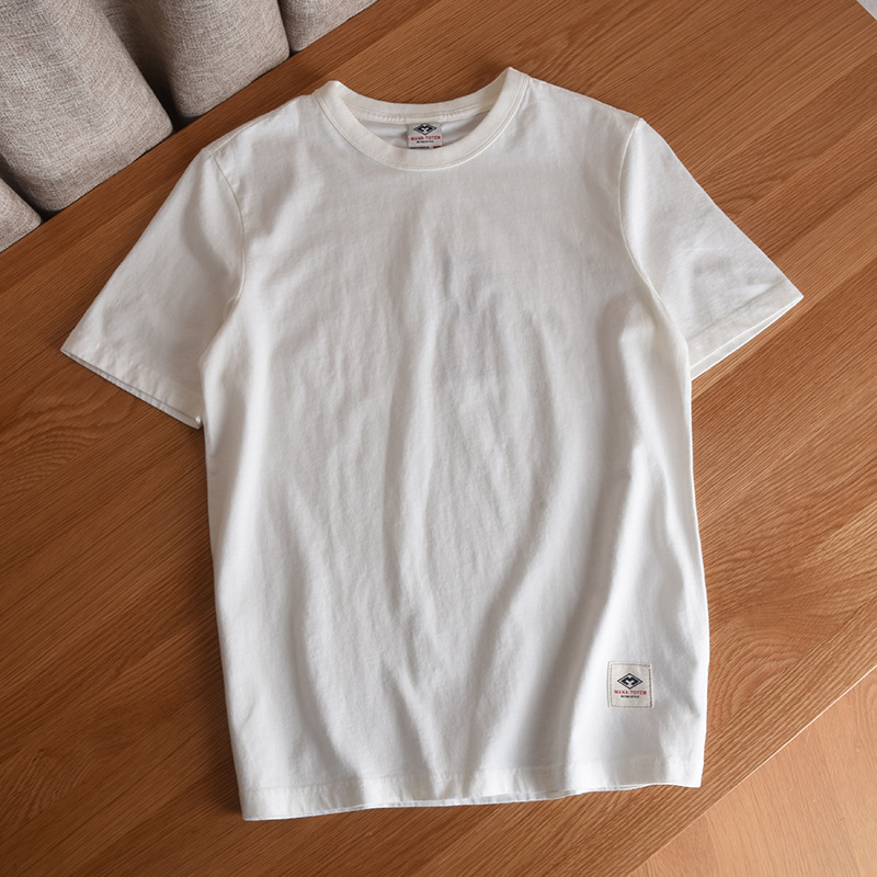 Good Goods Factory Simple Color American Casual Pure Cotton Cut Label Short Sleeve T-Shirt Men's Round Neck Summer Half Sleeve Good Goods Factory Simple Color American Casual Pure Cotton Cut Label Short Sleeve T-Shirt Men's Round Neck Summer Half Sleeve