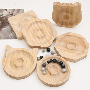 Solid Wood Pine Jewelry Display Plate Jewelry Design Plate Beaded Handmade DIY Material Handstring Beads Bracelet Tray