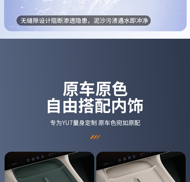 Suitable for Xiaomi Yu7/New Su7 Wireless Charging Silicone Mat, Central Control Anti-Slip Protective Water Cup Mat, Automotive Supplies