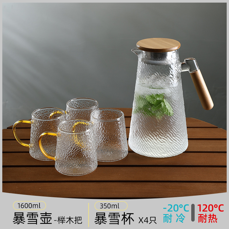 tetera de agua fría, vidrio resistente a altas temperaturas, tetera de té fría de jugo de fruta de gran capacidad, botella de agua hervida, tetera de té doméstica resistente al calor a prueba de explosiones image 11