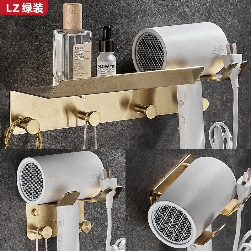 304 Thickened Stainless Steel Toilet Hair Dryer Rack Punch-free Drum Wall-mounted Bathroom Storage Bracket Artifact