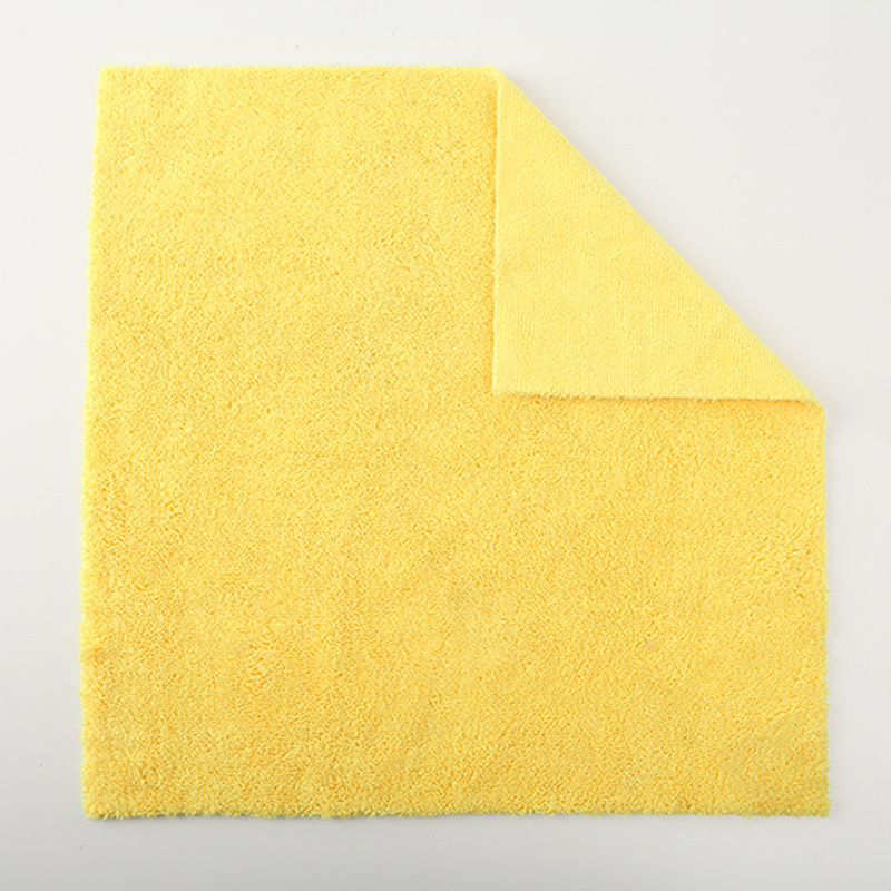 Toalla cuadrada especializada para comercio exterior, de 400g, tejido por urdimbre, pelo alto y bajo, sin bordes ultrasónicos, para detallado de automóviles, revestimiento de cristal, encerado, con buena absorción de agua.