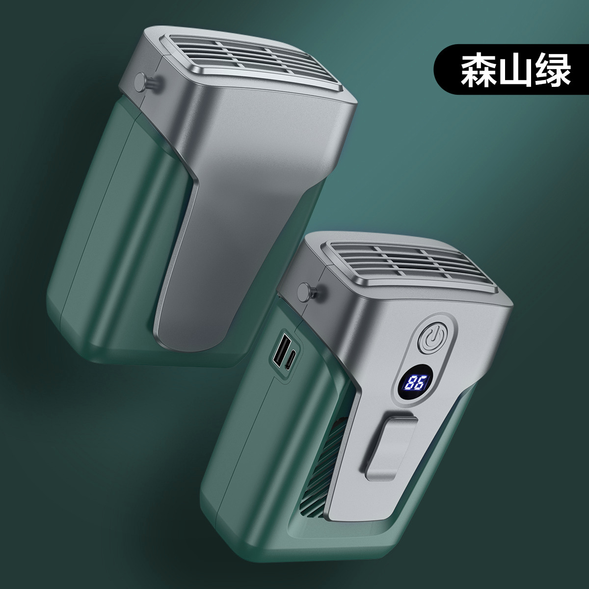 Ventilador de cintura para exteriores de 12000 mAh, ventilador de cuello portátil sin aspas de alta potencia para obras de construcción, pequeño ventilador personal.