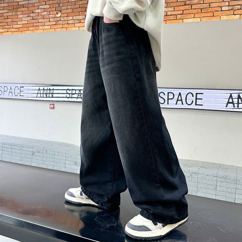 Foreign trade boys' pants, new spring and autumn stylish children's clothing, boys' casual fashion loose straight jeans