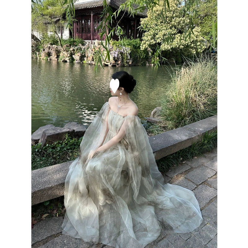 Новое летнее женское платье-труба в китайском стиле Cheongsam в стиле ретро в национальном стиле дзен, утренний халат, сказочное сетчатое платье-топ.