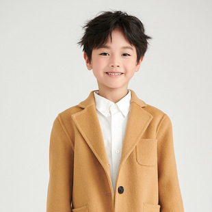 2024 Boys and Girls New Small Suit Wool Coat Comfortable Thick Casual Retro Double-Sided Wool Coat