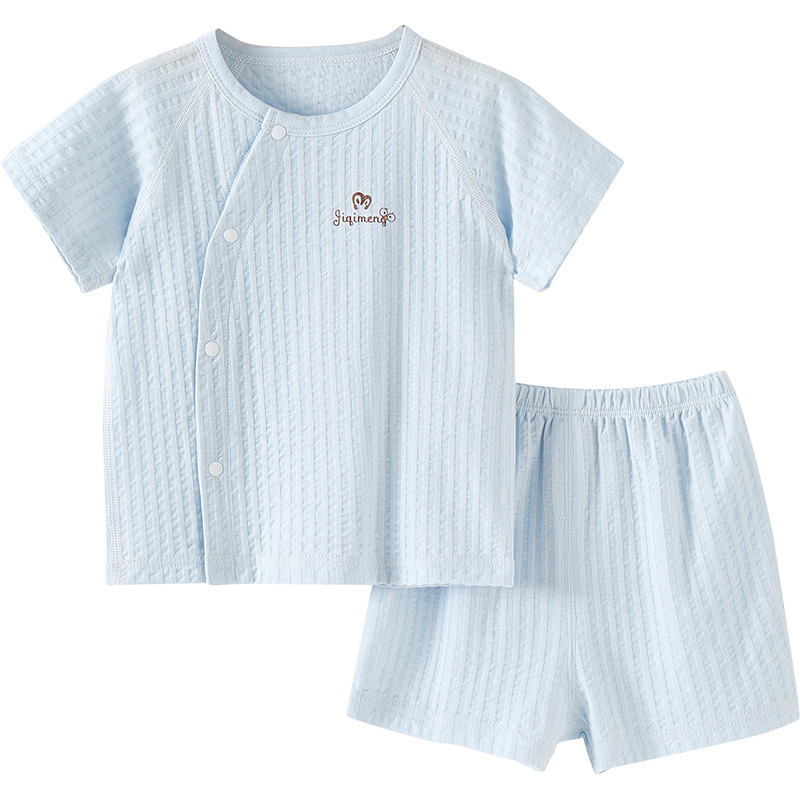 Niños y niñas, pijamas de algodón delgados de manga corta, ropa de verano para niños, ropa de verano para bebés