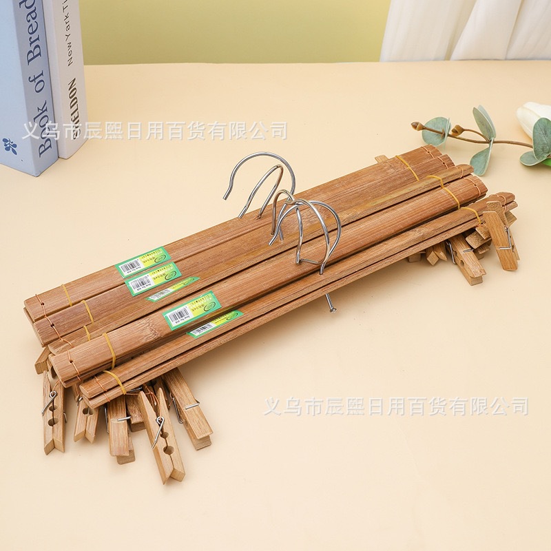 Multifunctional Carbonized Bamboo Clips, Foldableing Four-Head Clips for Drying Pants and Socks, Cross Clothes Drying Rack, Two Yuan Store Supply