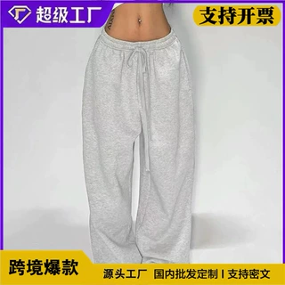 y2k美式嘻哈复古休闲裤爵士街舞运动卫裤宽松潮流街头阔腿长裤子