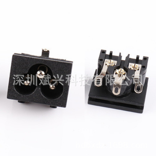厂家供应AC电源插座 梅花座 米老鼠座四边卡槽全铜BX-190-C04