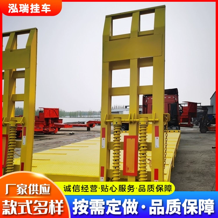 Низкорамный полуприцеп для перевозки тяжелой техники, производитель из Шаньдуна, транспортер для строительной техники