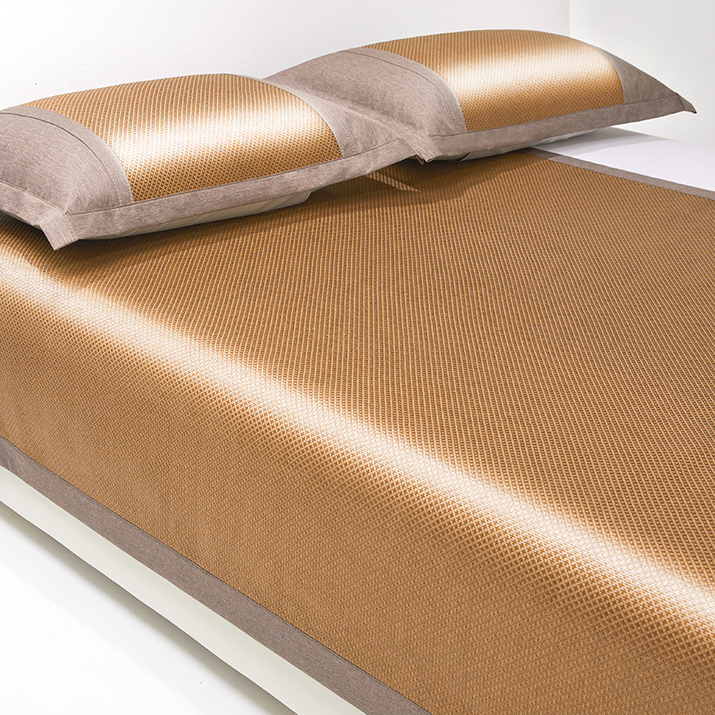 Thickened ice silk mat three-piece set, Class A mat, cool and antibacterial ice rattan mat, summer foldable dormitory mat
