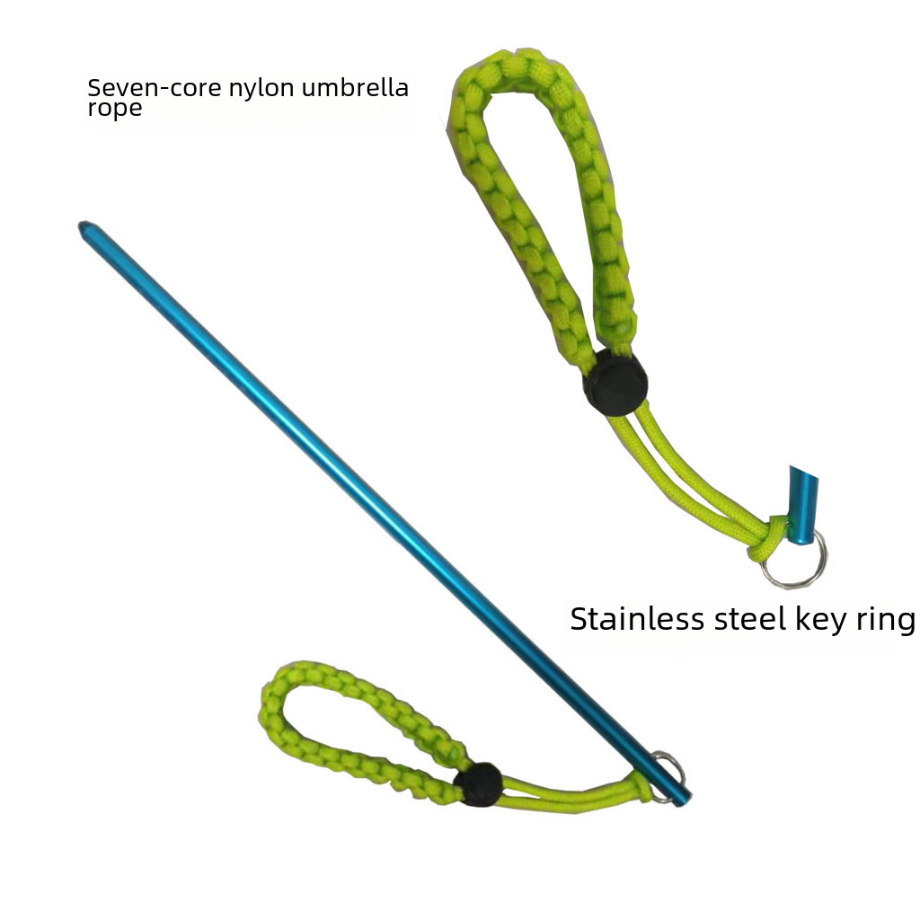 Factory supply aluminum alloy diving Ding Ding stick water probe anti-lost outdoor survival nylon hand rope outdoor equipment