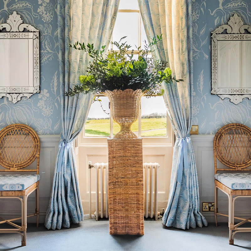 Gran jarrón de estilo europeo tejido a mano de alto estilo simple hotel famoso vestíbulo flor seca decoración de sala de estar