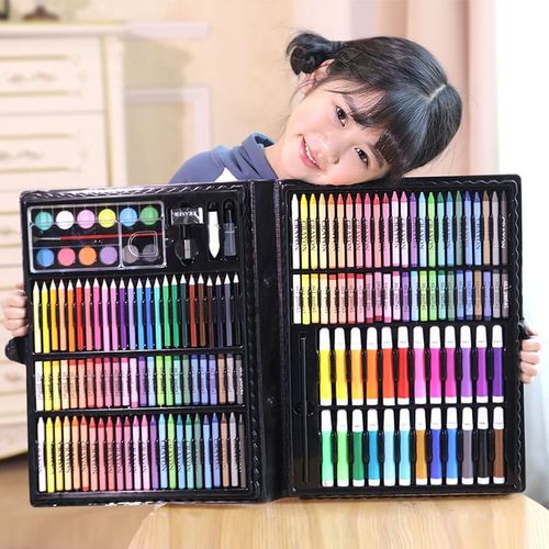 Brush set children's watercolor pen painting gift box crayons primary school students art supplies drawing board color lead crayon combination