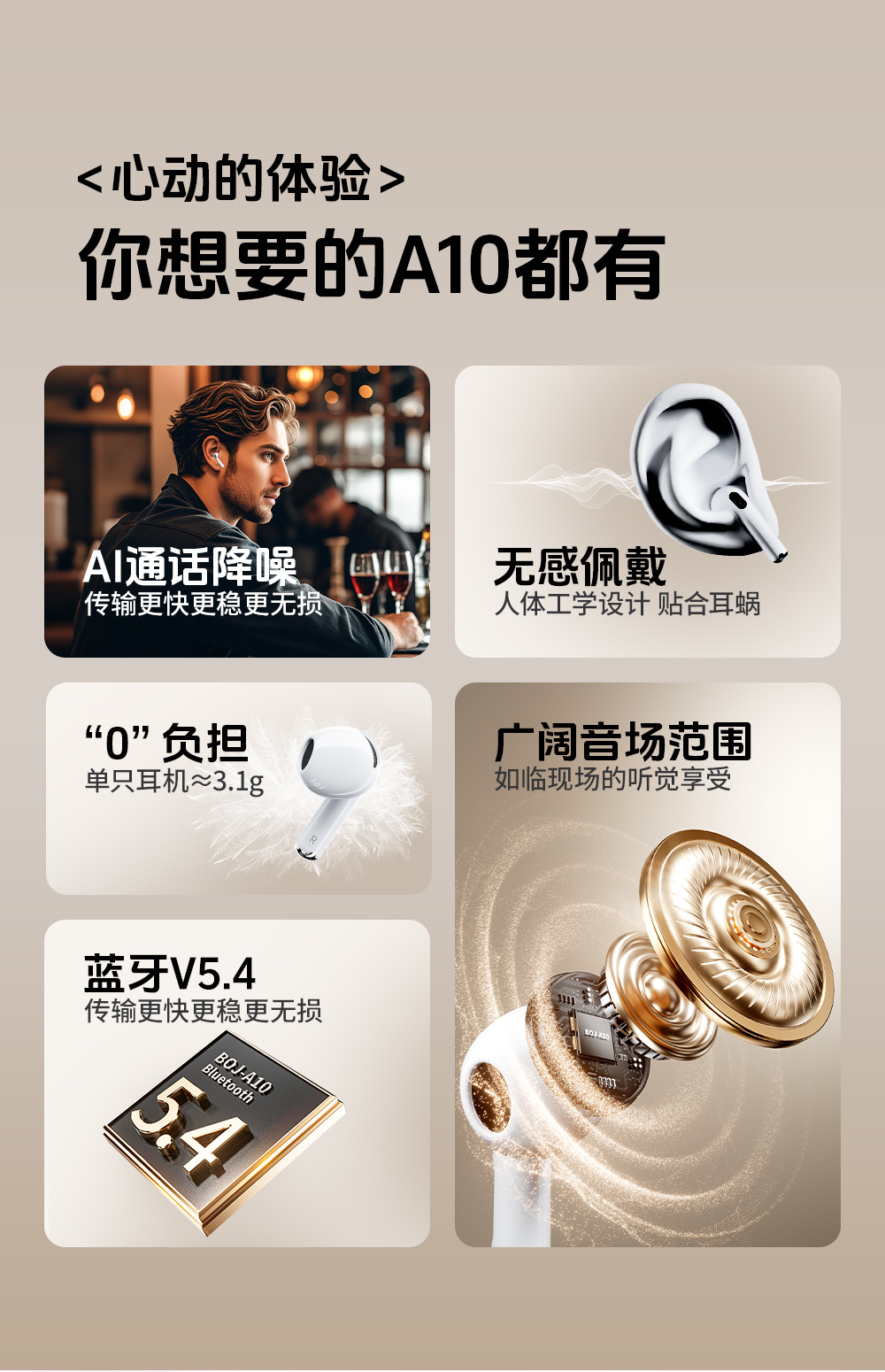 Factory wholesale high-quality Bluetooth headphones 2024 new noise-cancelling Bluetooth headphones long-lasting sports Bluetooth headphones