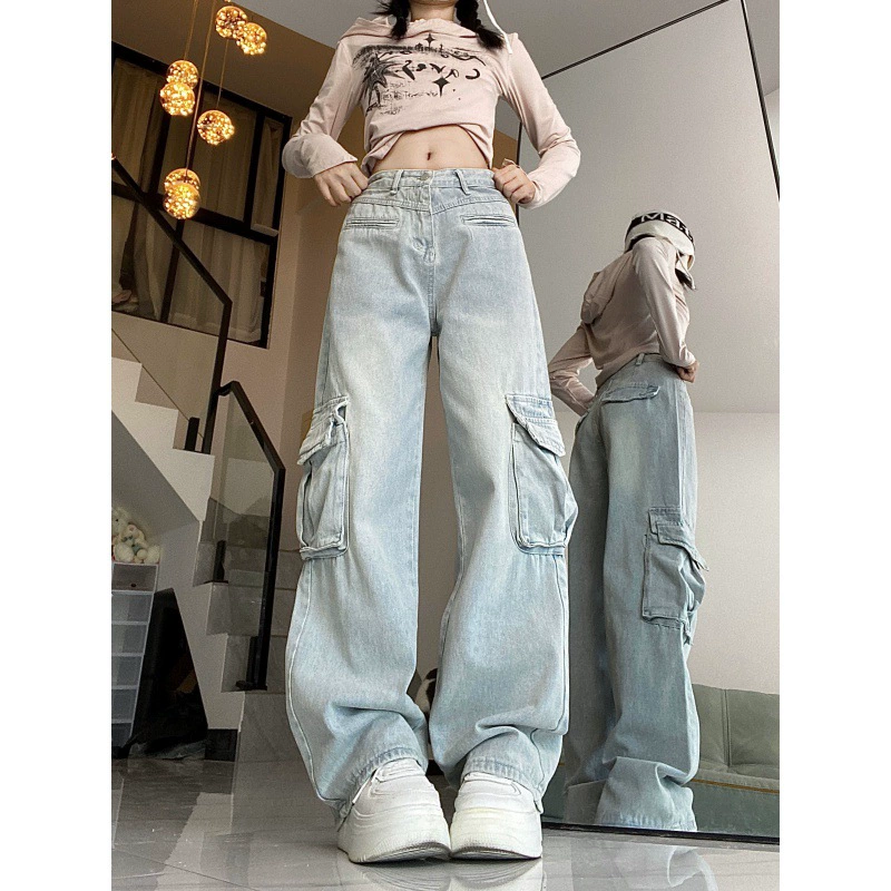 Реже цена! Дизайн с высокой талией имеет смысл прямые джинсовые брюки