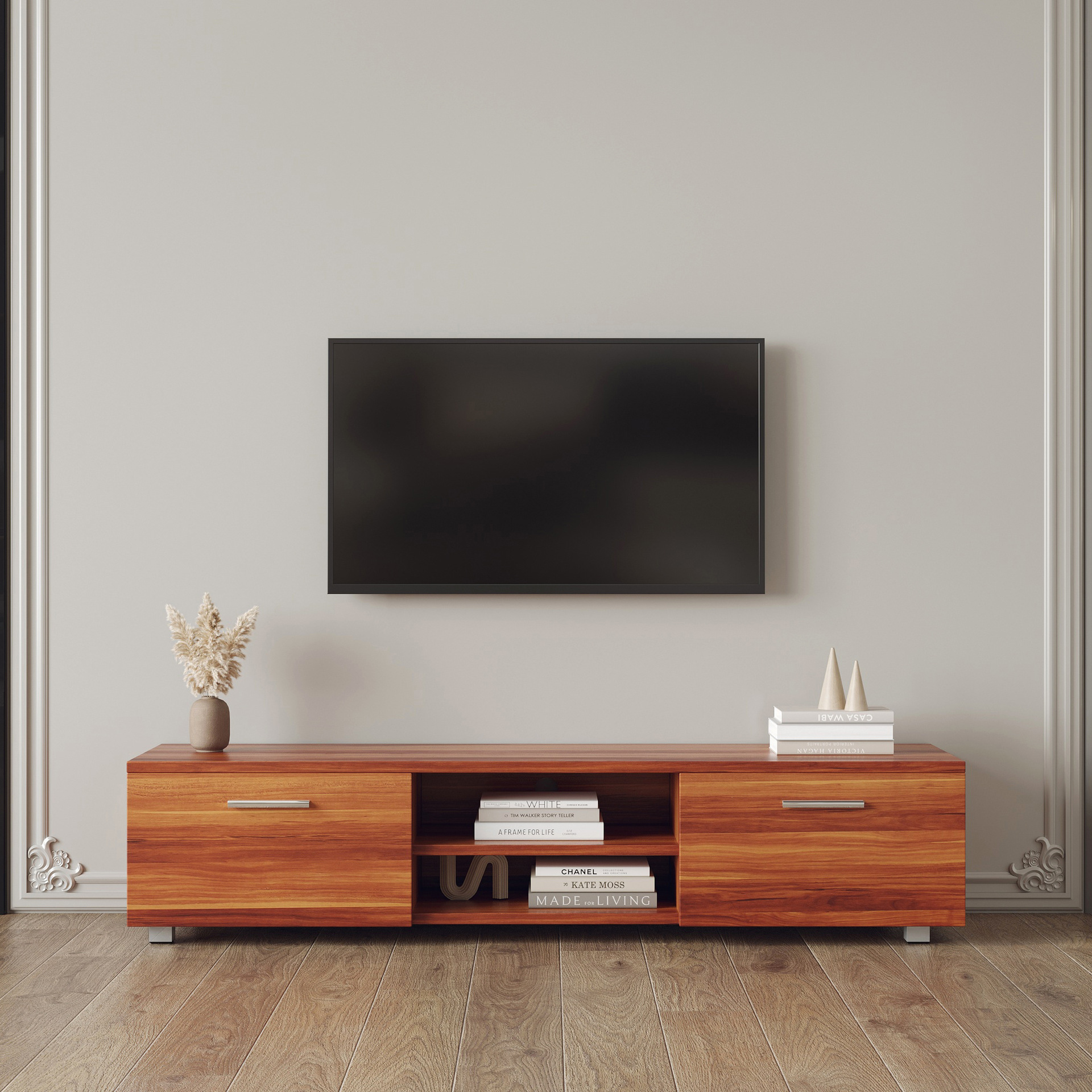 Juego de mesa de centro y mueble para TV de lujo ligero para sala de estar, mueble de almacenamiento y multimedia moderno y minimalista para apartamentos pequeños. image 8