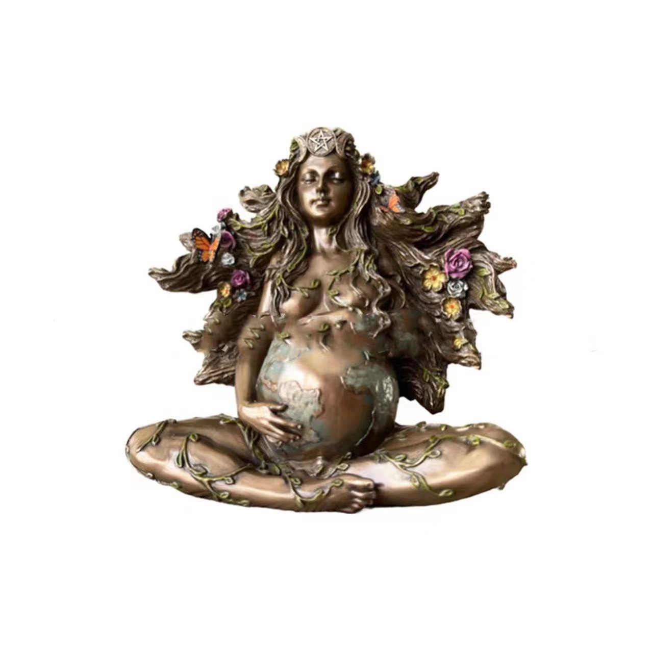 Nueva Mariposa Tierra Madre Gaia Estatua Adorno Artesanal Decoraciones Para El Hogar display picture 1