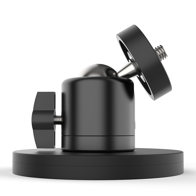 Fotografía Coche atracción magnética 1/4 cardán recubrido de pegamento Base de cardán magnético fuerte D43/66/88mm trípode cardán de bola
