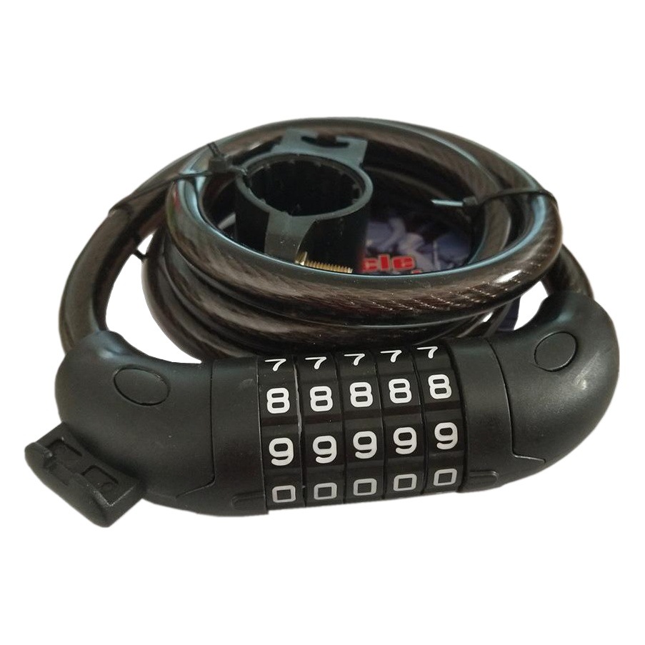 Candado de combinación de cinco dígitos para bicicleta 6005, candado de cable de acero para bicicletas y bicicletas de montaña, candado antirrobo, candado de alambre de acero, accesorios para candado de bicicleta