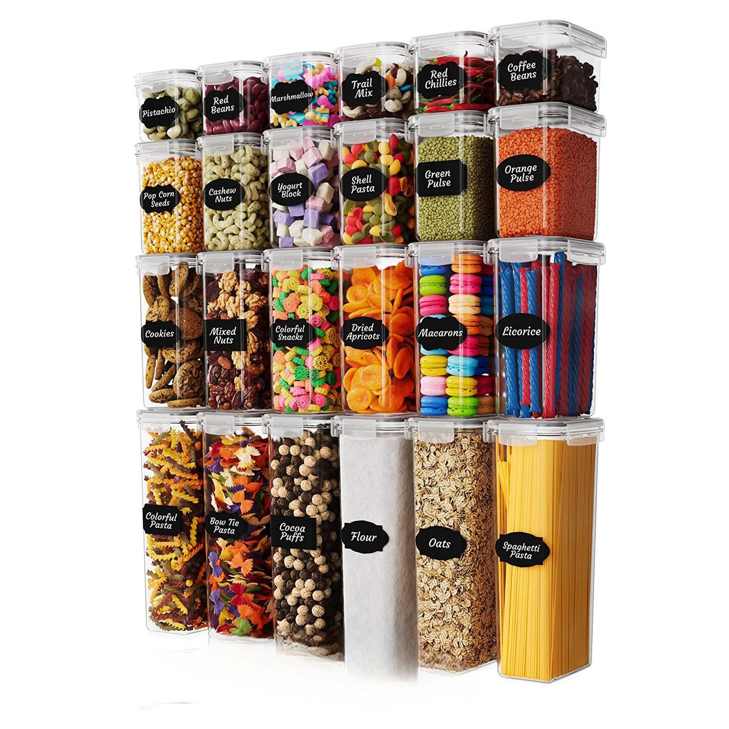 Recipiente hermético grande para cocina | Tarro transparente de plástico para almacenamiento de granos y alimentos secos