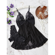 H 35274 Lace Panel Slip Dress Set ��˿ƴ�ӵ���ȹ������ͨ�¿�