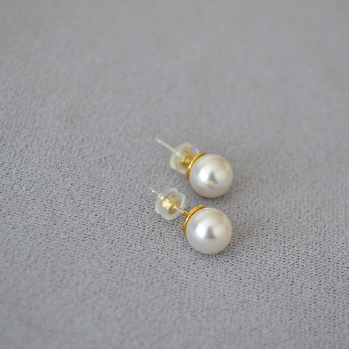 Korean Fever same style high-shine imitation Schiesser crystal pearl 650 color number 925 silver stud earrings for women