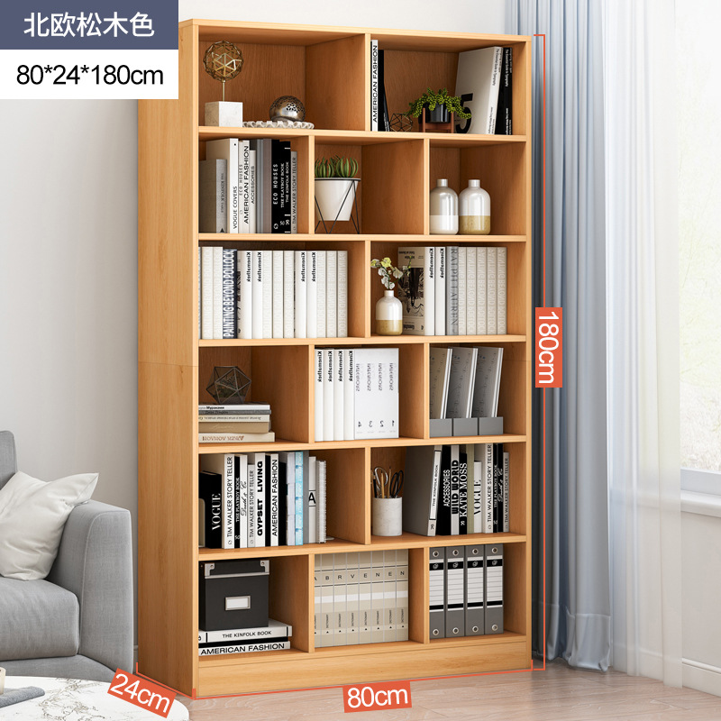 Estantería simple de piso a techo contra la pared Estante de sala de estar Estante de almacenamiento en capas Gabinete de almacenamiento integrado Estante simple para libros domésticos