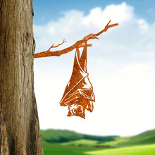 厂家直销生锈色金属蝙蝠地桩工业风生锈铁艺蝙蝠地插花园装饰