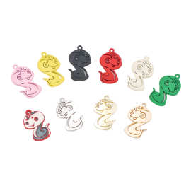 合金彩色可爱喷漆十二生肖蛇吊坠挂件diy项链手链饰品配件