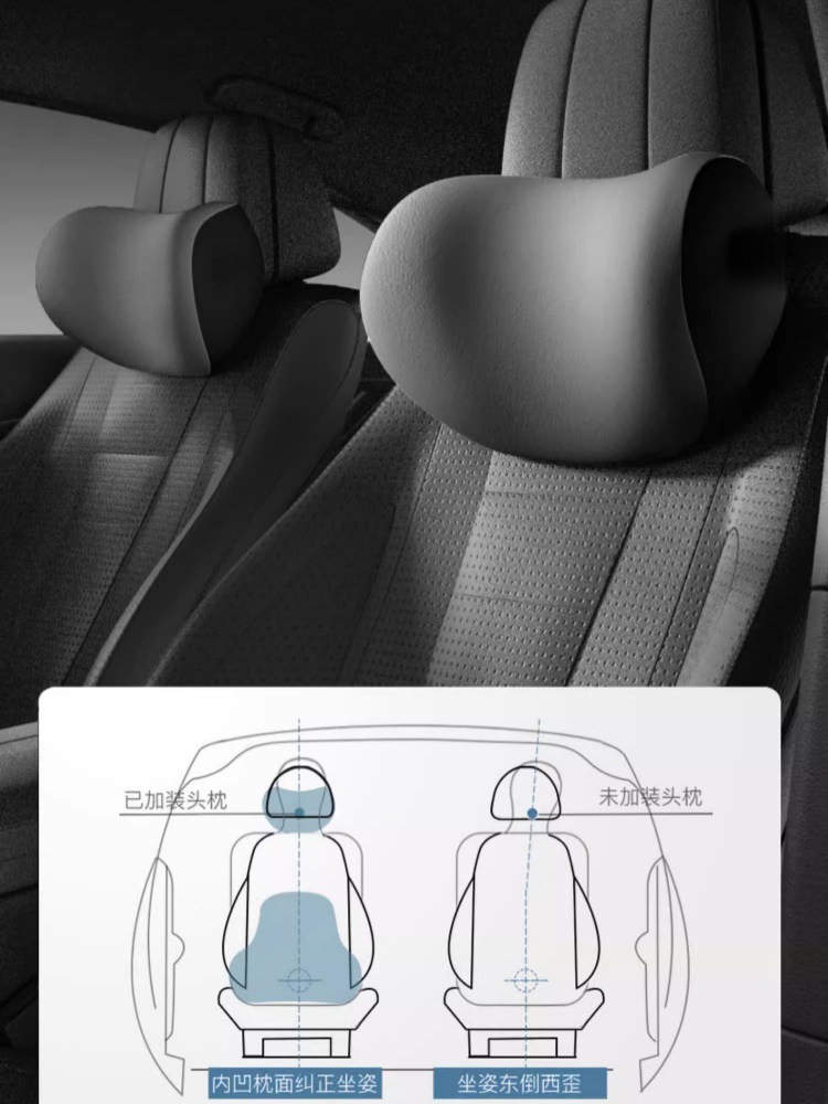 Car Neck Pillow, Lumbar Support, Car Seat Lumbar Cushion, Backrest Pad, Driver's Seat Memory Foam, Pair of Lumbar Pillows, Headrest Pillow