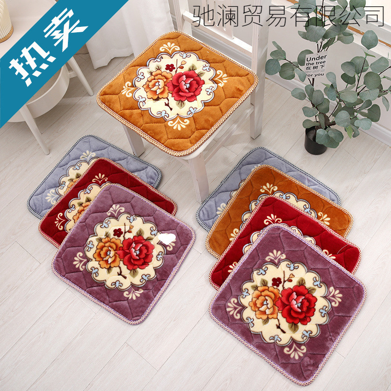 防滑毛绒加厚男女坐垫保暖教室椅子厚椅垫餐厅沙发垫屁股学生凳子