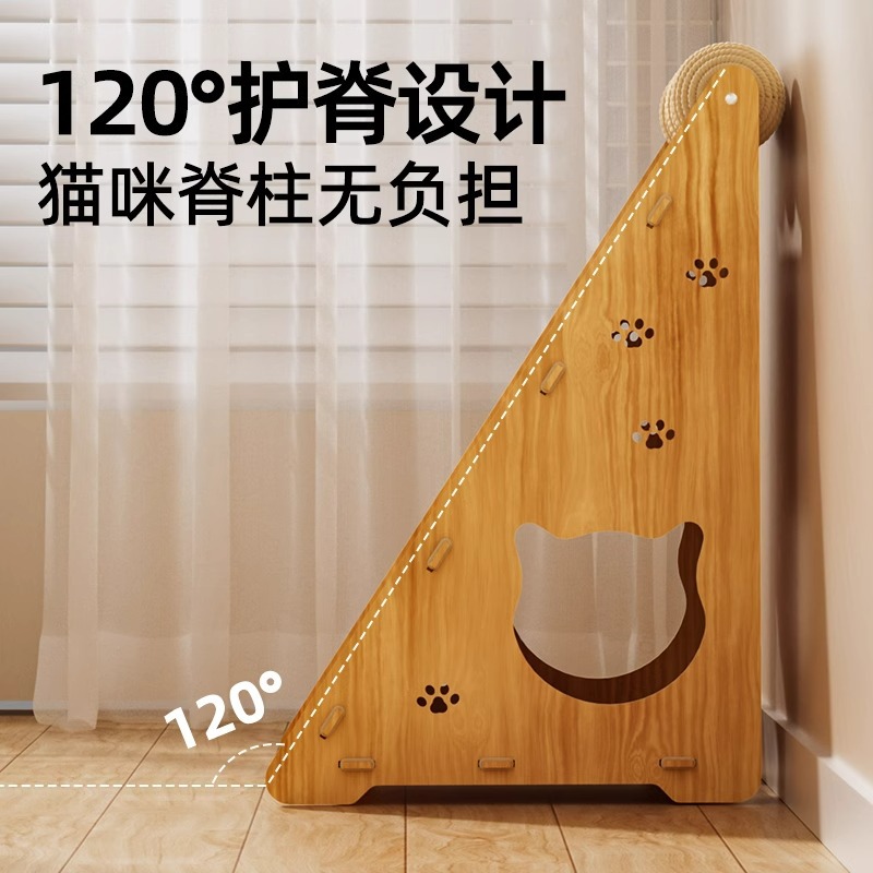 Tablero de agarre vertical de sisal triangular para gatos, peluche para gatos multifuncional, peluche para gatos vertical, garra de molienda para gatos, suministros para gatos