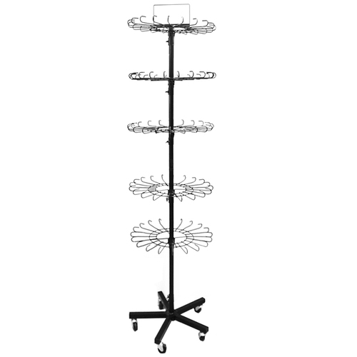 稳地摊牢固防盗架七层落地展示旋转饰品架袜子围巾手机壳货架挂件
