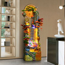 中式假山流水喷泉摆件循环水风车办公室招财造景装饰阳台景观开业