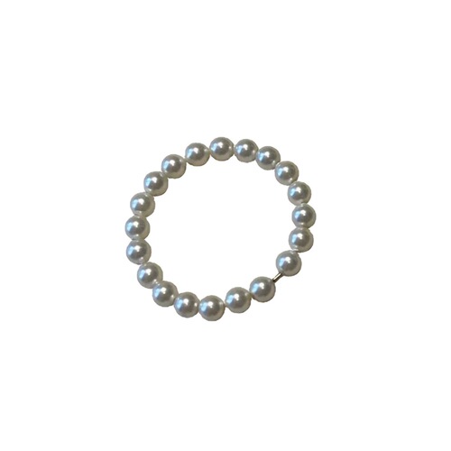 Extraordinary French gentle retro style perfect round strong light handmade Shijia pearl ring for women versatile classic stackable style