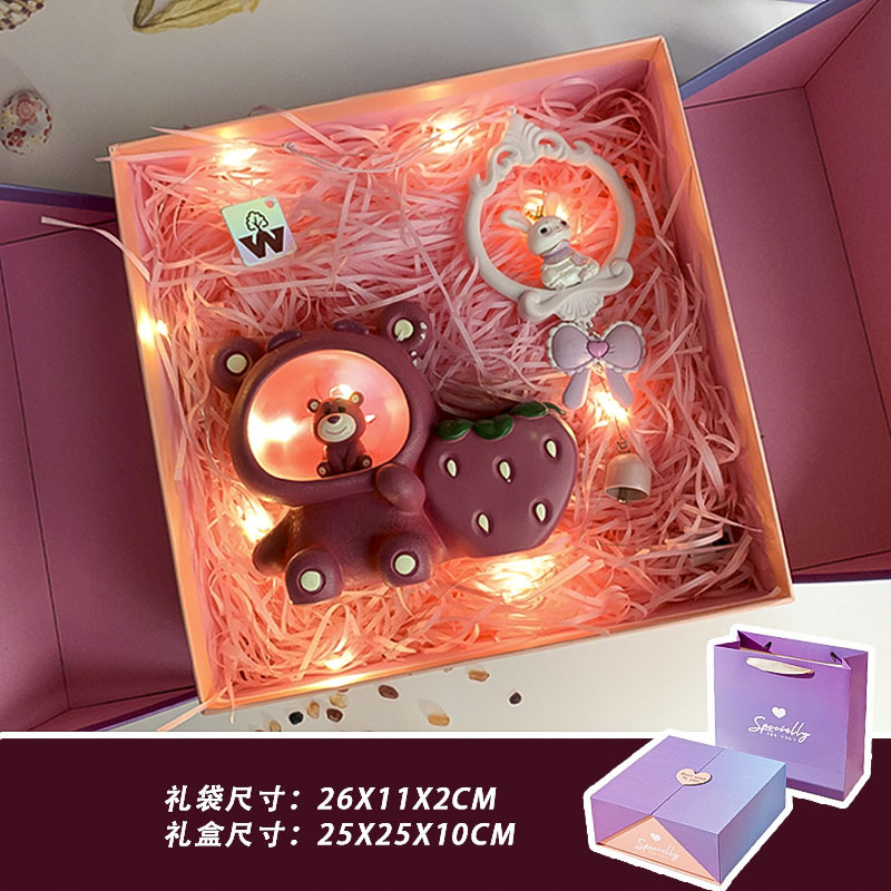 Purple strawberry, pens holder, ceiling light, rabbit