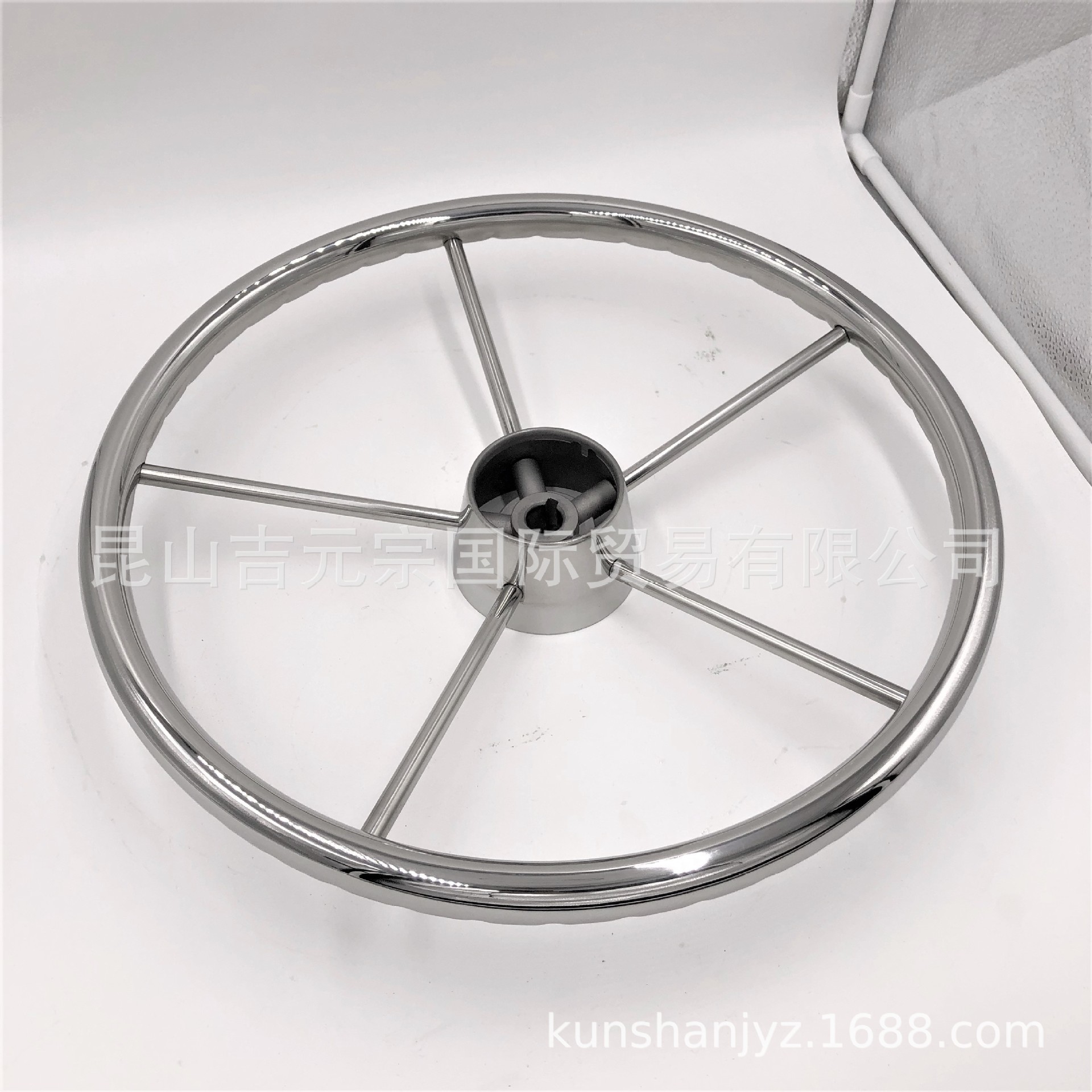 15.5寸不锈钢304方向盘带压筋游艇船用方向盘游艇船用五金配件