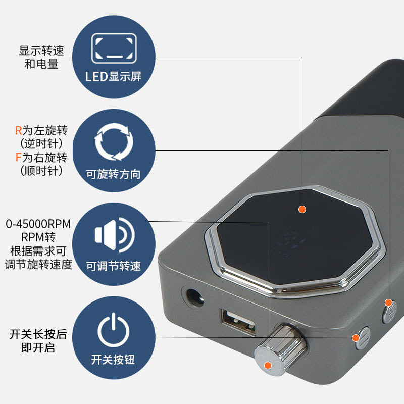 Amoladora de uñas portátil para tienda de uñas 45000 rpm amoladora de uñas eléctrica pulido V11 amoladora de uñas
