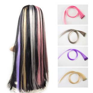 Color Hanging Ear Dyeing High Temperature Silk Hair Wig Long Straight Hair Accessories