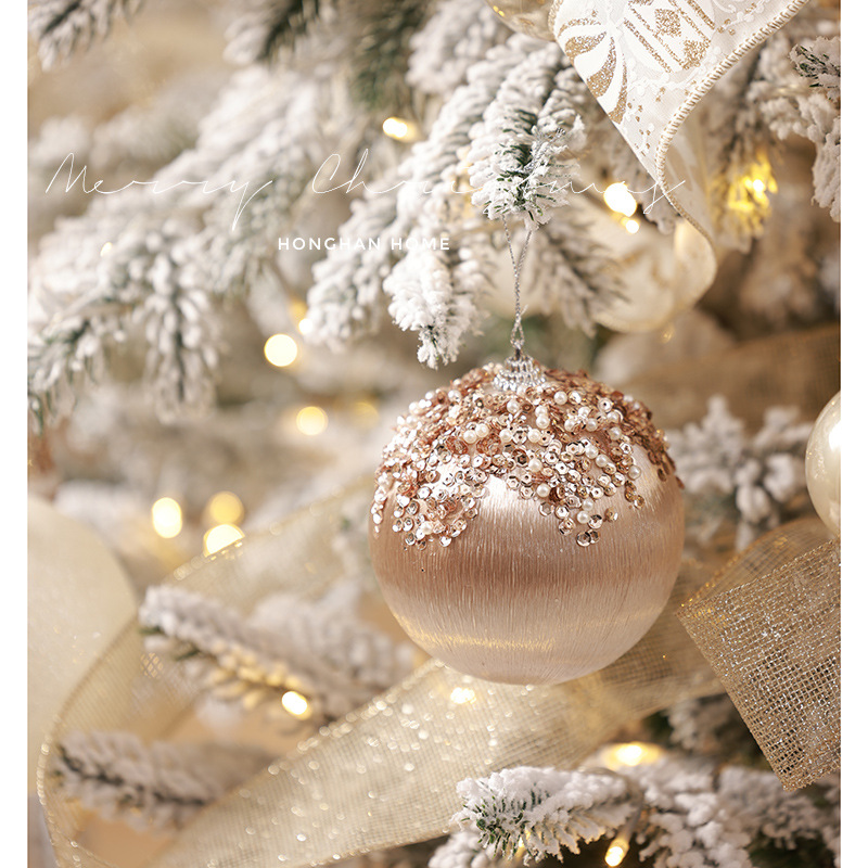 Nuevos productos transfronterizos de alta calidad textura de color champagne viento de Navidad decoraciones de Navidad colgante de árbol de Navidad colgante