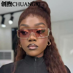 欧美Y2K金属太阳镜时尚一体片大框辣妹户外眼镜女士墨镜ins高级感
