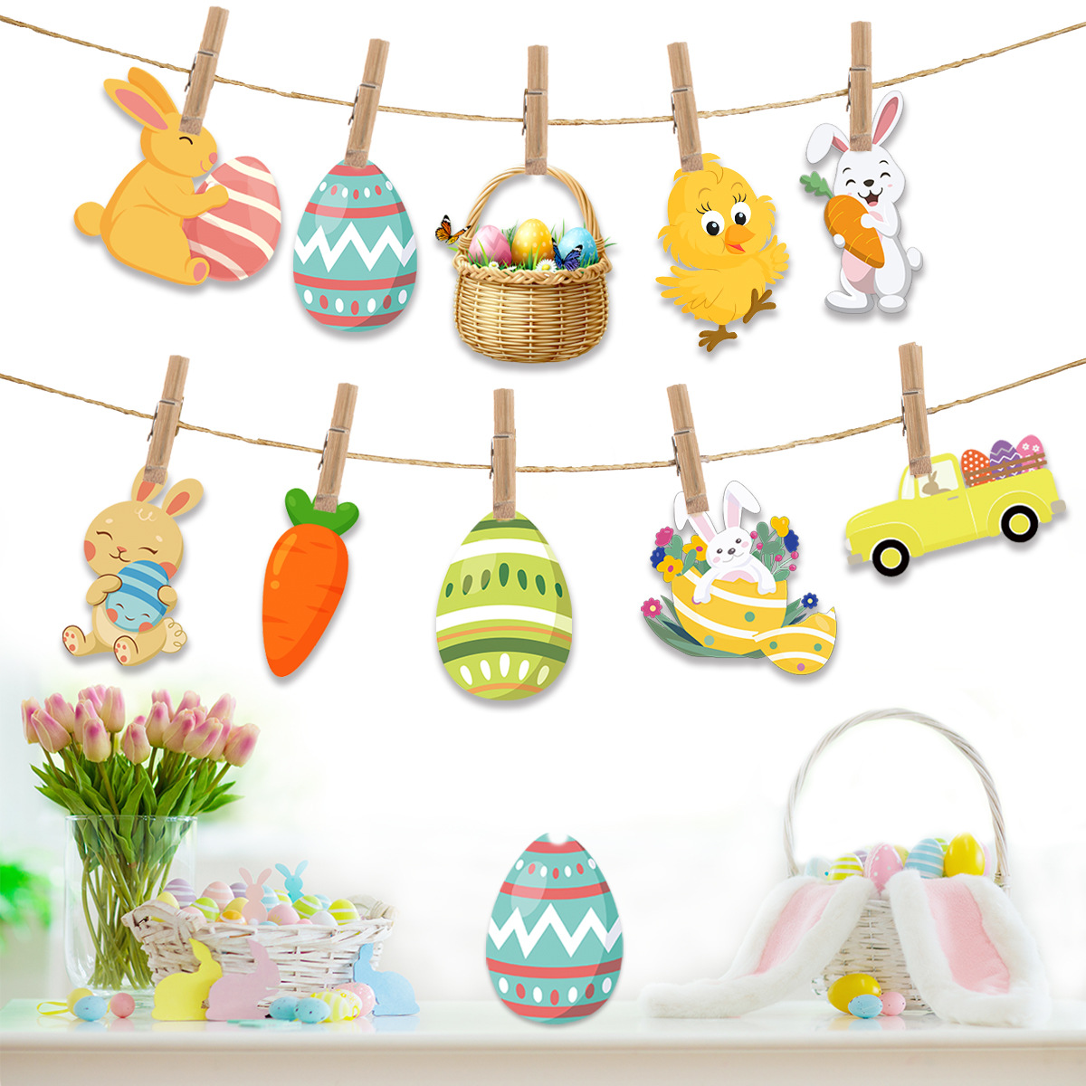 Easter Cartoon Style Animal Paper Party Festival Decorative Props display picture 1