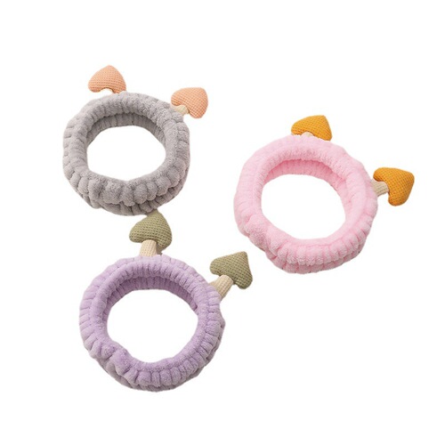 Korean-style high-end cute 3D mushroom hair tie wholesale hairband for girls, sweet beauty makeup washable hair tie