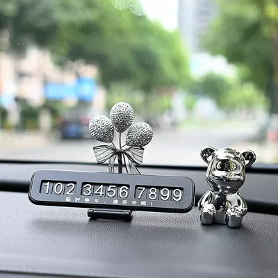 electroplating bear decorations car interior — Nömrəli dayanma kartı