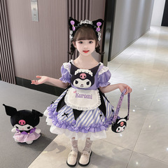 庫洛米洛麗塔女童公主裙春秋cos服卡通蓬蓬裙兒童生日禮物連衣裙