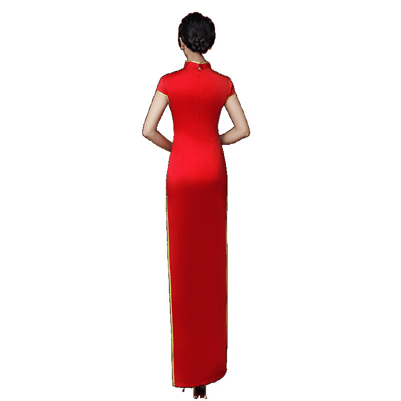 Elite cheongsam, long suit, for catwalk, plus size