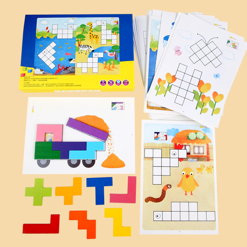 Nuevo desarrollo de inteligencia de educación temprana para niños juguete de pensamiento cerebral Tetris rompecabezas juguete de madera image 3